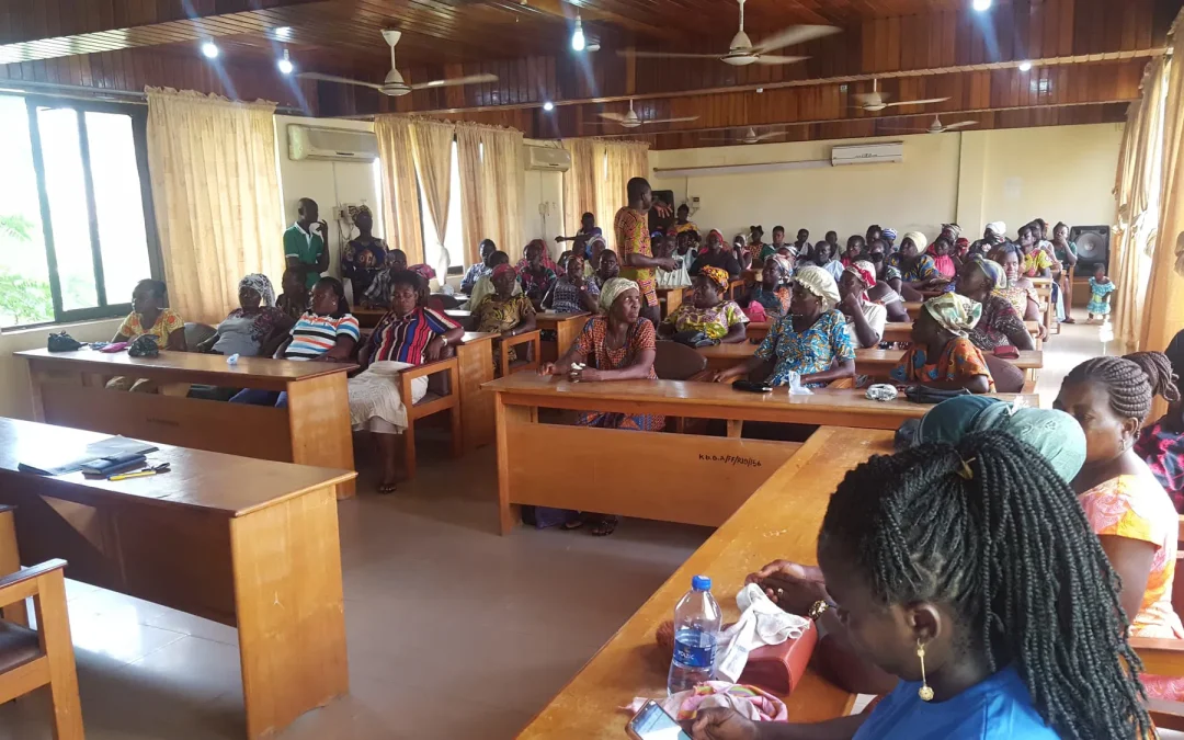 MCE ENGAGING THE STORE OWNERS IN KADE ON, 23/08/23 AT THE MUNICIPAL HALL